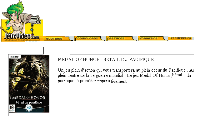 Medal of Honor bétail du pacifique